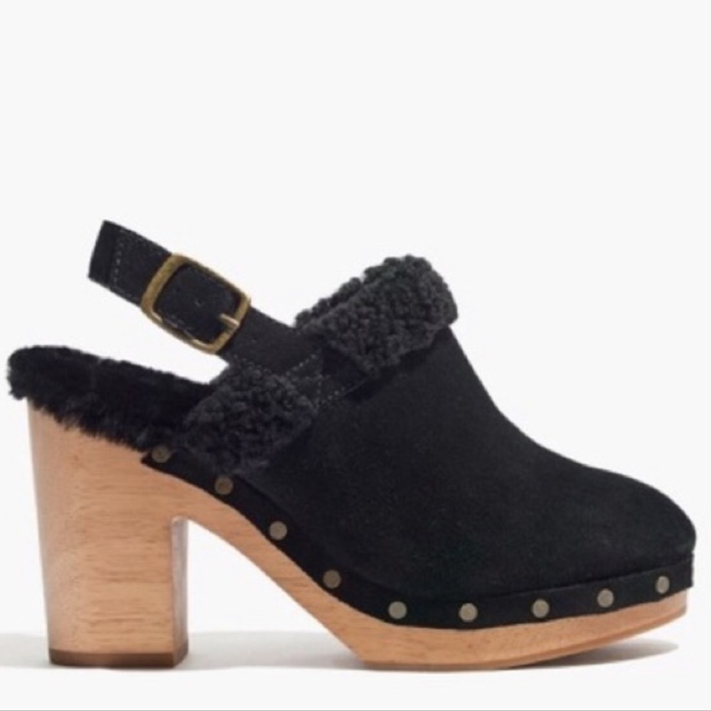Madewell The Lesley shearling clog slingback